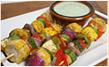 Skewered Vegetables with Cilantro Sauce Recipe