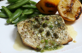 Grilled Mahi Mahi with Lemon and Caper Dressing