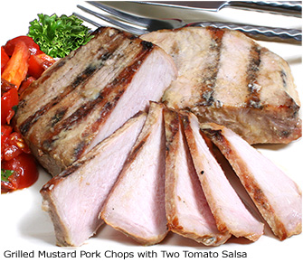 Grilled Mustard Pork Chops with Two-Tomato Salsa